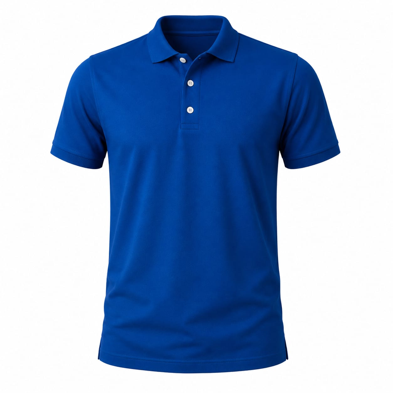 Cotton/Poly Classic Polo Shirt – Azure Blue Flatlay